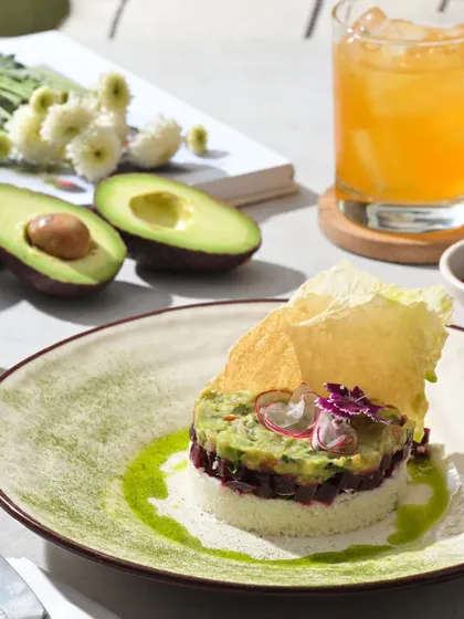 My avocado, beetroot, and millet tartare. A healthy, vibrant, and delicious breakfast or tapas option.