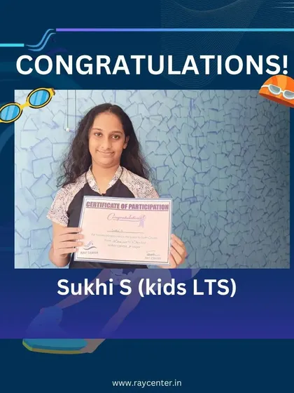 Sukhi S with her well-earned certificate of participation.