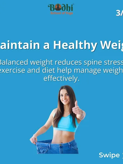 Maintaining a healthy weight is crucial for reducing stress on your spine. A balanced diet and regular exercise are the most effective ways to manage your weight.