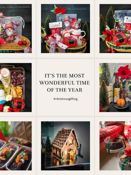 Our Christmas collection brings plum cakes, gingerbread houses, baskets and a sangria presentation together in one seasonal gift round-up.
