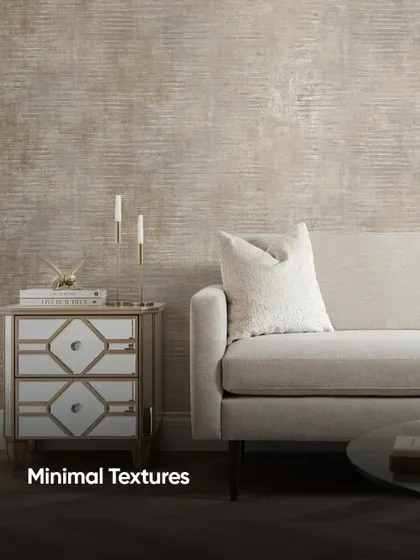 Sometimes, all a room needs is a minimal texture. This wallpaper adds a subtle, sophisticated pattern to the wall, providing a backdrop that is more interesting than plain paint but still allows the furniture to stand out.