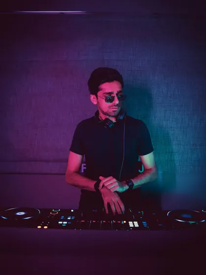 Another shot from a moody, atmospheric club set. The lighting is key to creating the right vibe for the night.