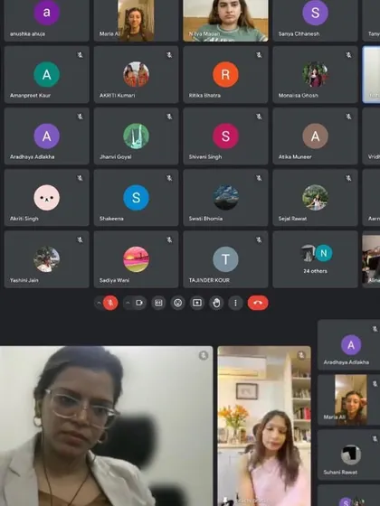 A screenshot of the attendees in the "Women in Academia" discussion. It's crucial to address how gender bias from teachers can collapse a girl's support system and self-worth.