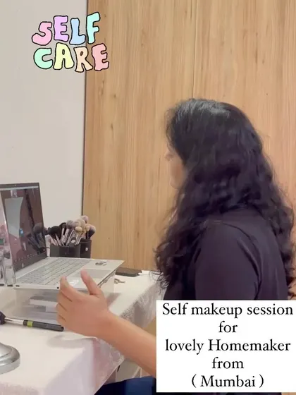A homemaker from Mumbai taking an online self makeup session. I believe in empowering women to take time for self-care.