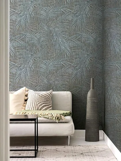 A poetic interplay of light and texture in this wallcovering from Jannelli & Volpi. Delicately inlaid ferns emerge from a background of sculpted wooden rods, offering a harmonious contrast of depth and fluidity.