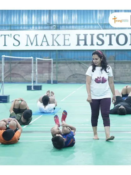Our expert yoga instructor guiding the kids through various asanas. We incorporate yoga and breathing sessions into our training to help athletes improve their focus and mental toughness.