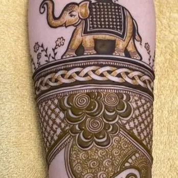 This design shows the elephant motif with a different filler pattern, demonstrating how I can customize any design.