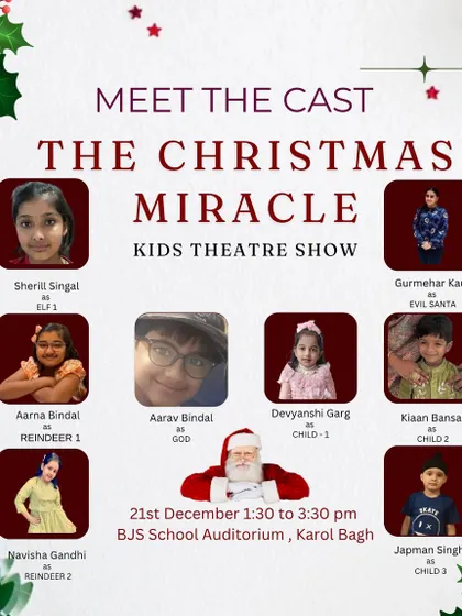 Here is the cast for 'The Christmas Miracle'. Each child brings their unique energy to the stage, and I can't wait for everyone to see their performance.