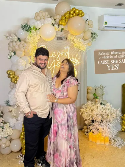 Pure laughter and happiness after the proposal. Our job is to create a beautiful scene, but it's moments like this that truly bring the decor to life.