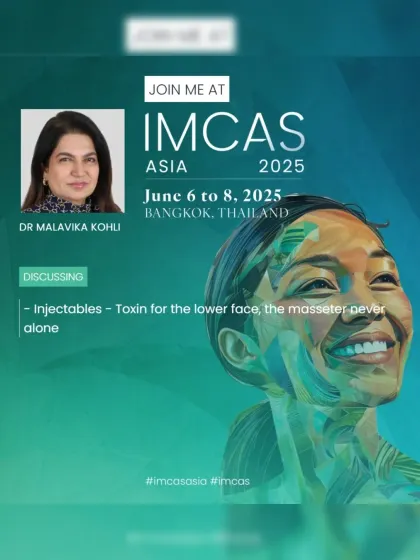 A poster detailing my talk at IMCAS Asia on the use of toxins for the lower face, a nuanced technique that requires a deep understanding of facial anatomy.