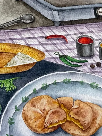 This Poorni recipe, a type of moong dal kachori, traveled with my family through Partition, from Pakistan to Delhi. It's a taste of our history and a connection to our roots.