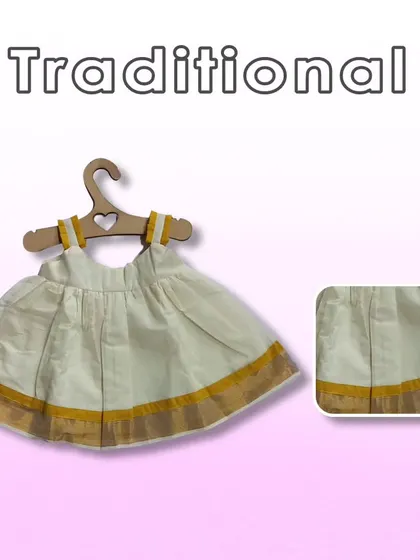 This traditional Kasavu dress is a perfect outfit for any occasion, from a festival to a family gathering. It's simple, elegant, and most importantly, comfortable.