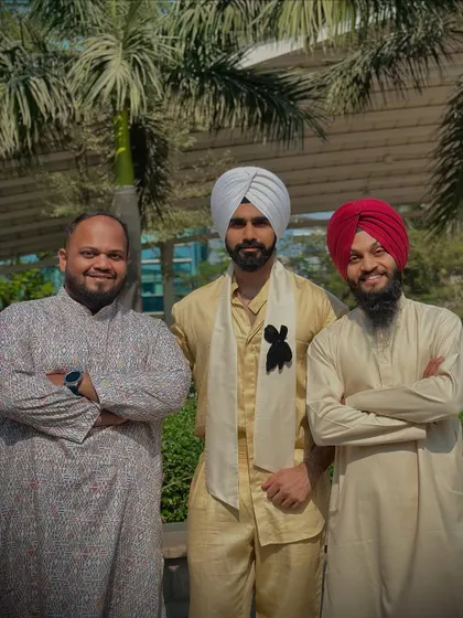 The trio from Spoken Fest. Snehdeep's vocals, Ameya's accompaniment, and my tabla created a unique sound for the audience.