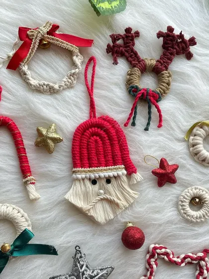 Another collection of my handmade Christmas tree ornaments, showing a mix of different designs and colors.