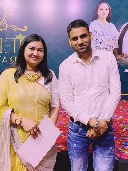 With one of the esteemed judges at the Mehndi Marathon 2024. The feedback and interaction at such events are invaluable.
