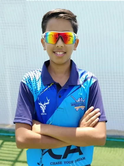 A portrait of Goutham Panchariya, selected for the Secretary's XI in the KSCA U-14 Inter-Zonals.