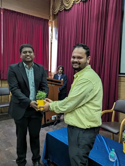 Another photo of me being felicitated after the seminar.