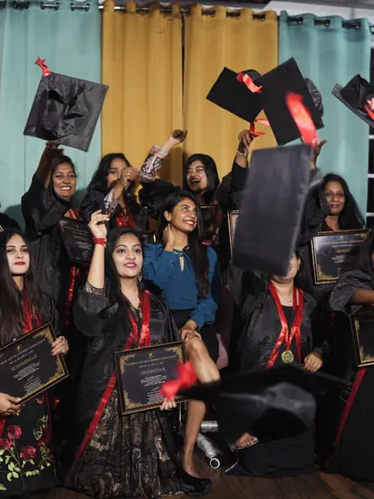The classic graduation cap toss. A moment of pure celebration for Probatch 28.