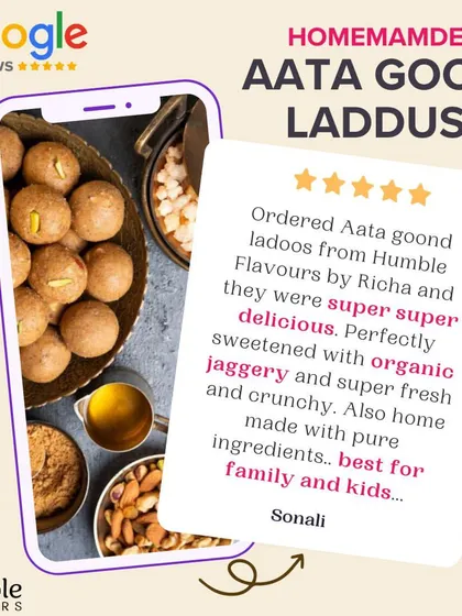 "Super super delicious" is what Sonali had to say about my Aata Goond Ladoos. It makes me so happy to know that families and kids are enjoying these fresh, crunchy, and perfectly sweetened treats made with pure ingredients.