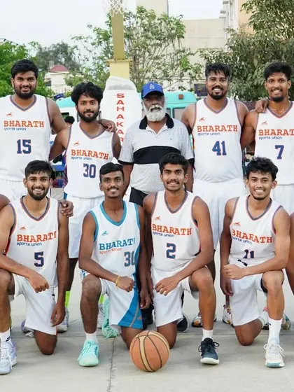 The Bharath Sports Union team photo after securing the runner-up position at the KBG Cup state-level tournament in 2024.