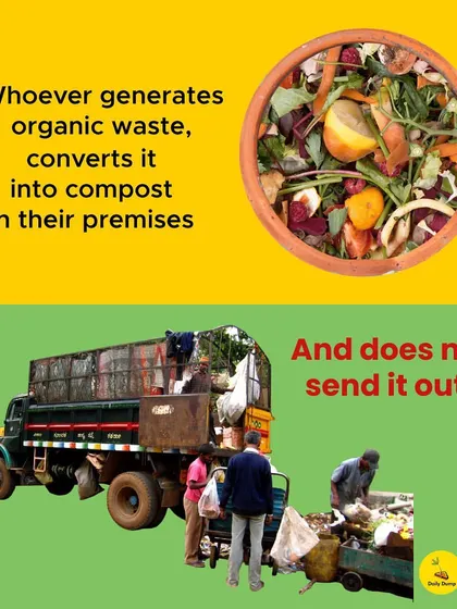 The principle of 'compost at source' is simple: whoever generates organic waste should convert it into compost on their own premises, not send it out in trucks to distant landfills.
