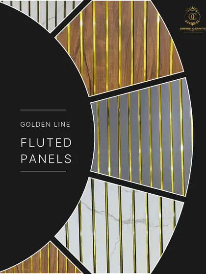 For a touch of extra luxury, we offer Golden Line Fluted Panels. These panels integrate a sleek golden metallic strip into the design, available in wood, marble, and solid color finishes. It's an easy way to add a premium, decorative element to your walls.