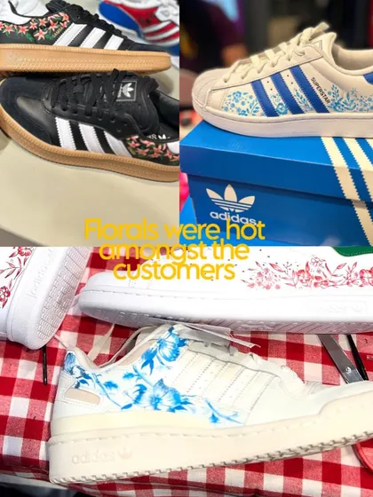 Florals were a very popular request among the customers at the Adidas live painting event. I created several different floral designs on various Adidas models like the Superstar and Forum.