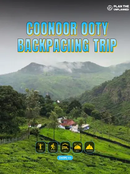 The stunning landscape of the Nilgiri hills, as seen on our Coonoor and Ooty backpacking trip.