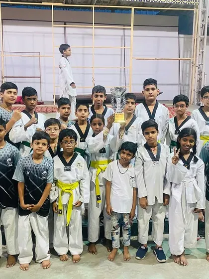 Our team with the 2nd place team trophy at the 5th Warriors Taekwondo Championship. We win as a team.