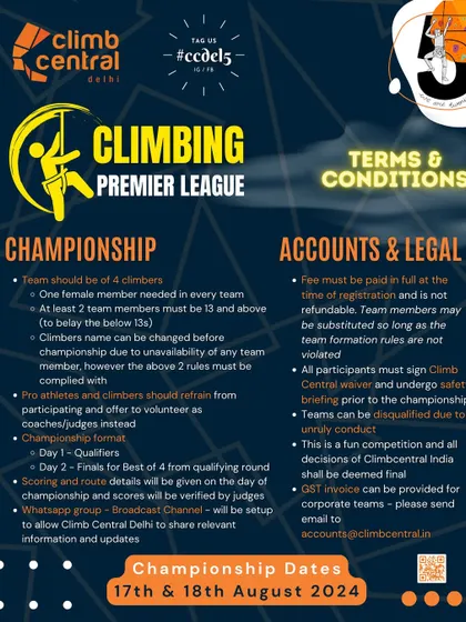 The fine print matters. This image details the terms and conditions for the CPL, including rules on substitutions, safety briefings, and our code of conduct to ensure a fun and fair competition for all.