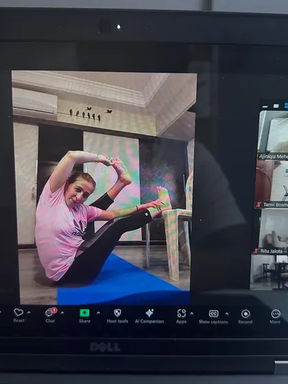 A beautiful expression of a hip-opening pose from one of our online students. It's wonderful to connect with practitioners from all over.