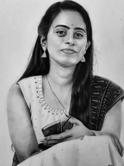 A close-up of the portrait.