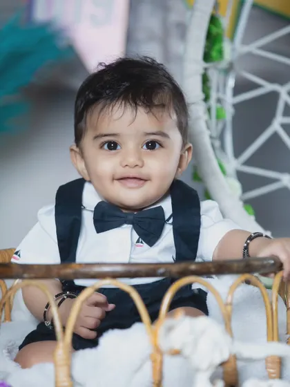 This dapper little gentleman in a bow tie is ready for his close-up.
