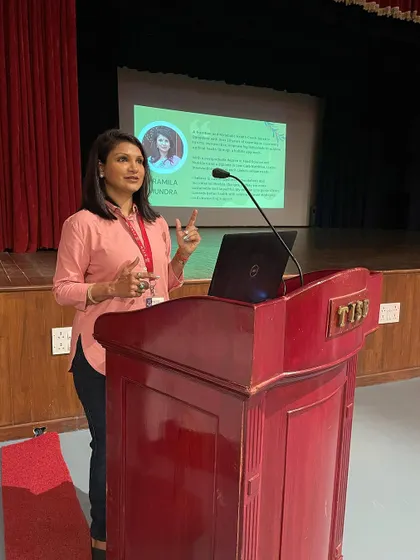 Introducing myself and my philosophy at the start of a school seminar. I aim to be a relatable and authoritative voice that inspires positive change.