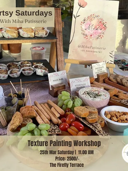 Another view of the beautiful and delicious setup for our Artsy Saturdays workshops. We believe creativity is best served with good food and good company.