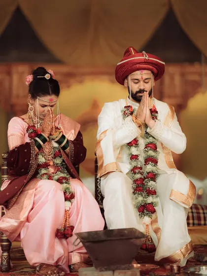 A sacred moment during a Maharashtrian wedding ceremony. I capture these rituals with a documentary approach, preserving their authenticity and significance.