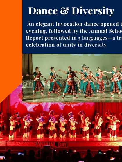 The evening opened with an elegant invocation dance, followed by the Annual School Report presented in five languages. This celebration of dance and diversity highlighted our commitment to unity and multiculturalism.