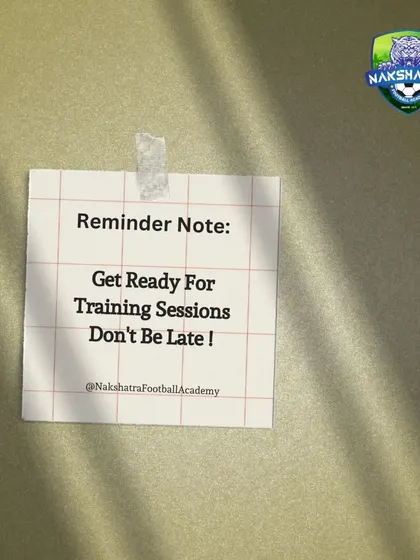 A mandatory reminder for all our players. Discipline and punctuality are the first steps towards becoming a great athlete.