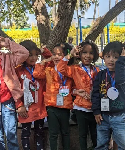 Our little patriots saluting for the camera on Republic Day, dressed in the colors of our flag. A proud and happy moment for our Kinfolk community.