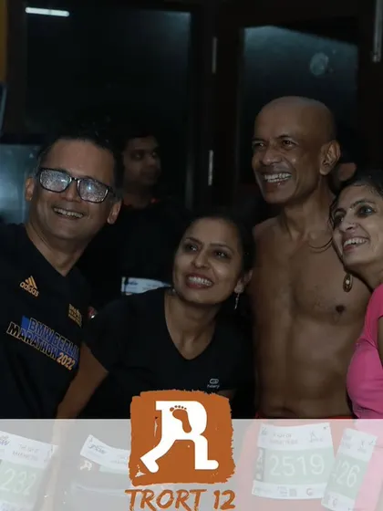Sharing a laugh with the legendary Milind Soman and other runners after the race. The running world is full of inspiring people.
