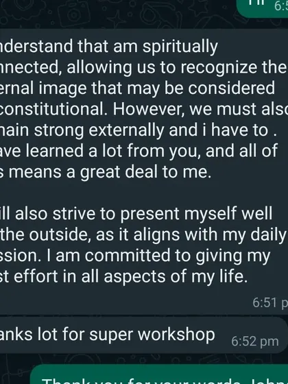 This message highlights the deeper impact of my work. It's about aligning your external presentation with your internal strength and mission, a concept we explore in my image management workshops.
