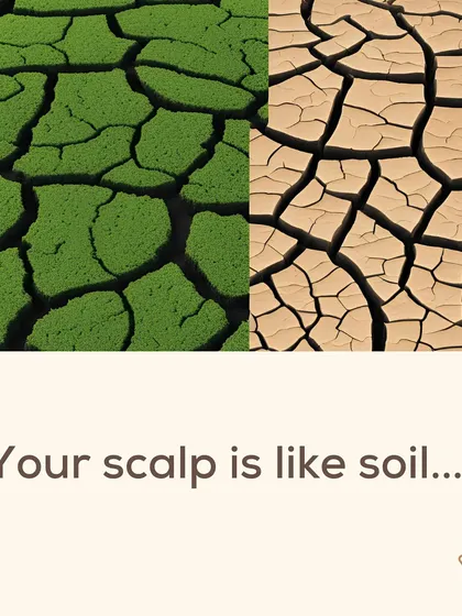 Your scalp is like soil. This powerful visual metaphor explains that just as healthy soil grows flourishing plants, a nourished scalp is essential for thriving hair.
