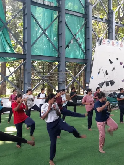 This is a glimpse into our group conditioning drills. Participants practice defensive kicks together, building not just individual skill but also a sense of camaraderie and shared purpose in a safe and motivating environment.