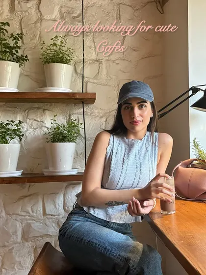 Always looking for cute cafes. Here I am at a cozy spot with a delicious drink.