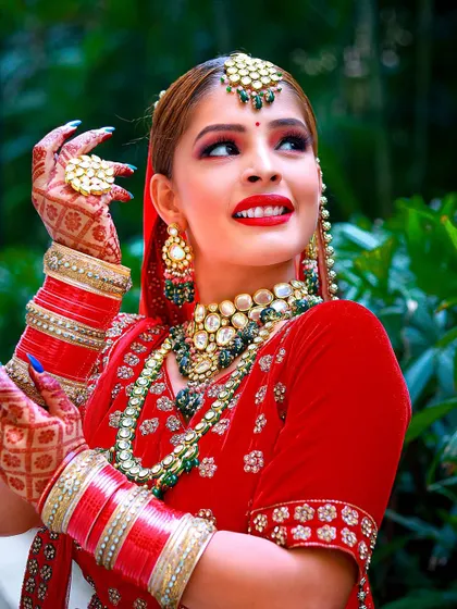 A playful and expressive portrait that captures the bride's personality.