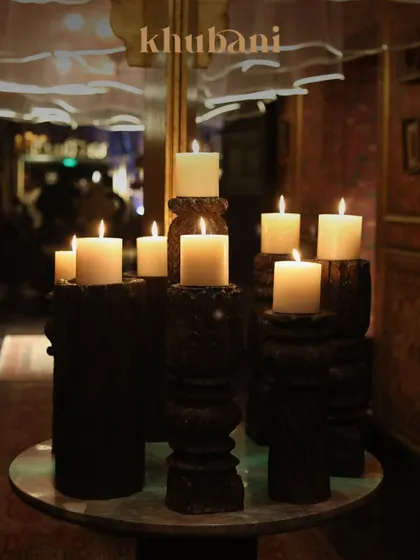 The warm glow of candlelight is essential to our Sufi nights. These rustic candle holders create an intimate and magical ambiance, perfect for feeling the music and enjoying our indulgent food and cocktails.