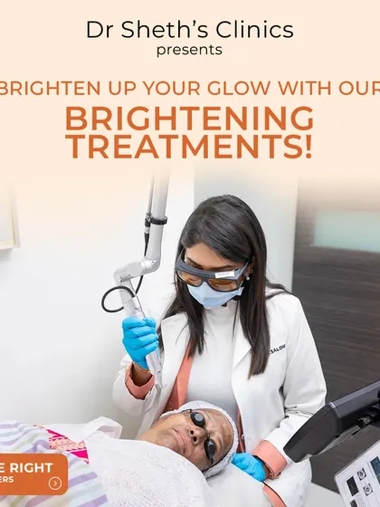 A doctor performing a brightening laser treatment. This procedure is ideal for clients looking to reduce pigmentation and achieve a more luminous complexion.