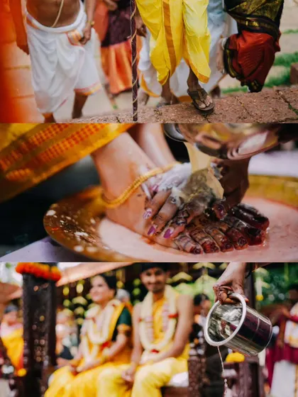A duplicate image detailing the traditional foot-washing ceremony.