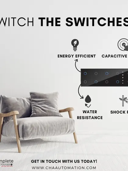 It's time to switch the switches. Our smart panels are energy-efficient, feature capacitive touch, and are designed to be water-resistant and shock-proof for enhanced safety and durability.