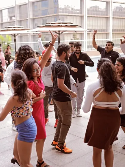 Creating a dance circle during my Mixtape session at the Afrosekita festival. I love breaking the barrier between instructor and audience, getting right in the middle of the crowd to share the energy and create a fun, interactive experience for everyone.